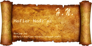 Hefler Noémi névjegykártya